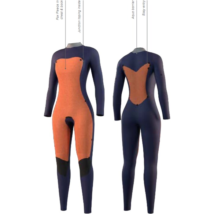 2025 Mystic Womens Star 3/2mm Chest Zip Wetsuit 35000.250052.643 - Dark Olive